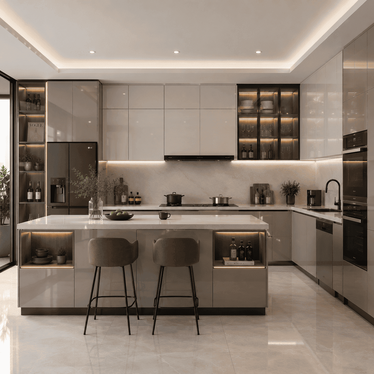 Tủ bếp Acrylic bóng gương cao cấp