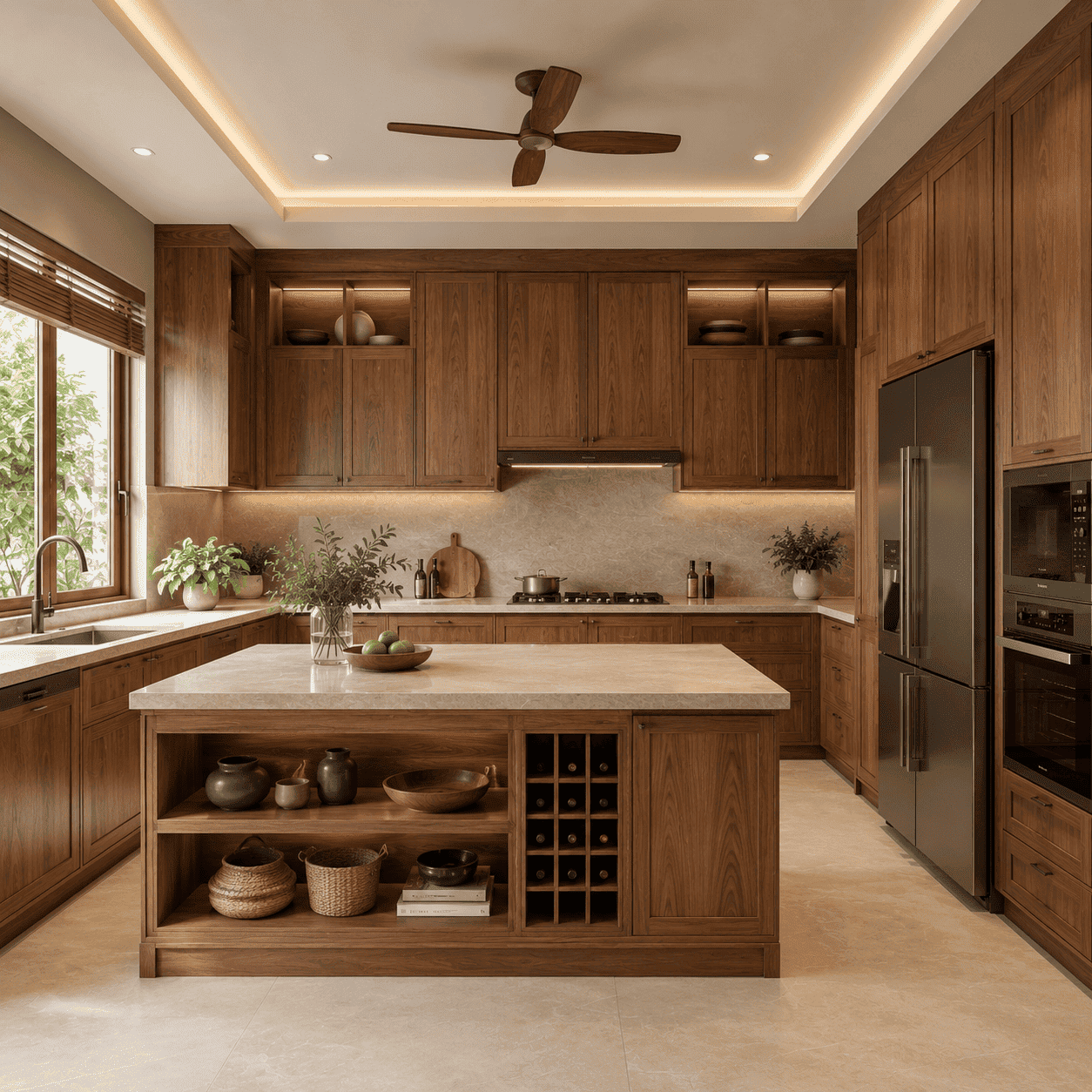 Tủ bếp gỗ tự nhiên sồi Mỹ